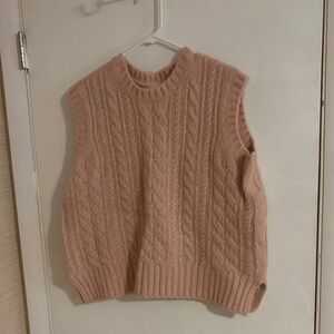 Boden Cable Knit Sweater Vest in Soft Pink US size 12